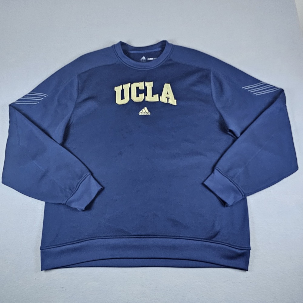 Adidas UCLA Crewneck Sweasthirt Mens Extra Large Blue Gold Pullover Climawarm